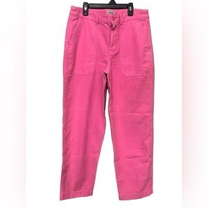 Rare J Crew Pants Barbie Pink Straight Leg Sz 8 Soft 100% Cotton